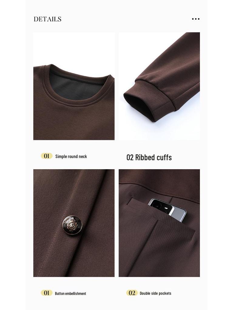 Plus Size Crew Neck Sweatshirt for Spring/Summer - Casual Fashion for Middle-Aged Women.