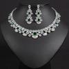 Women's Light Luxury Design Geometric Zircon Pendant Necklace Earring Set Fashionable And Versatile Niche Design Sense Set