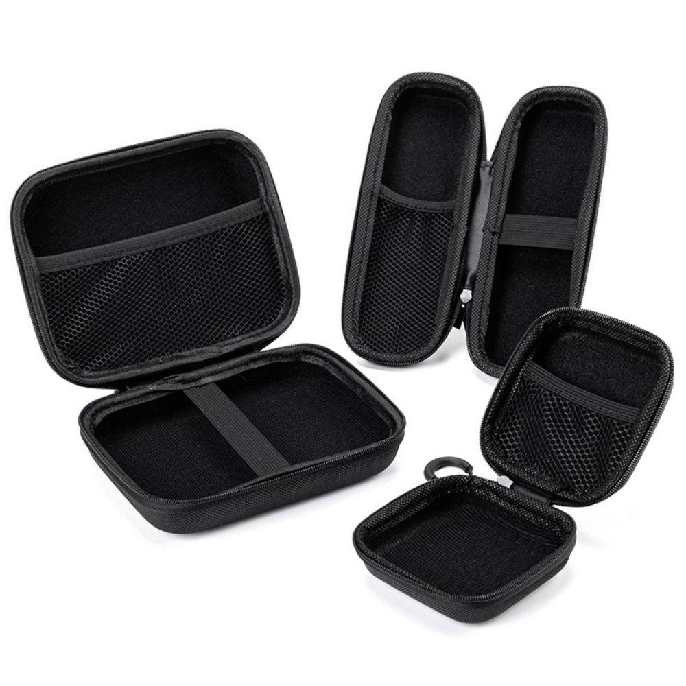 Mini Zipper Earphone Case Black Pouch Carrying Bag Durable Small Bag  Digital Accessories