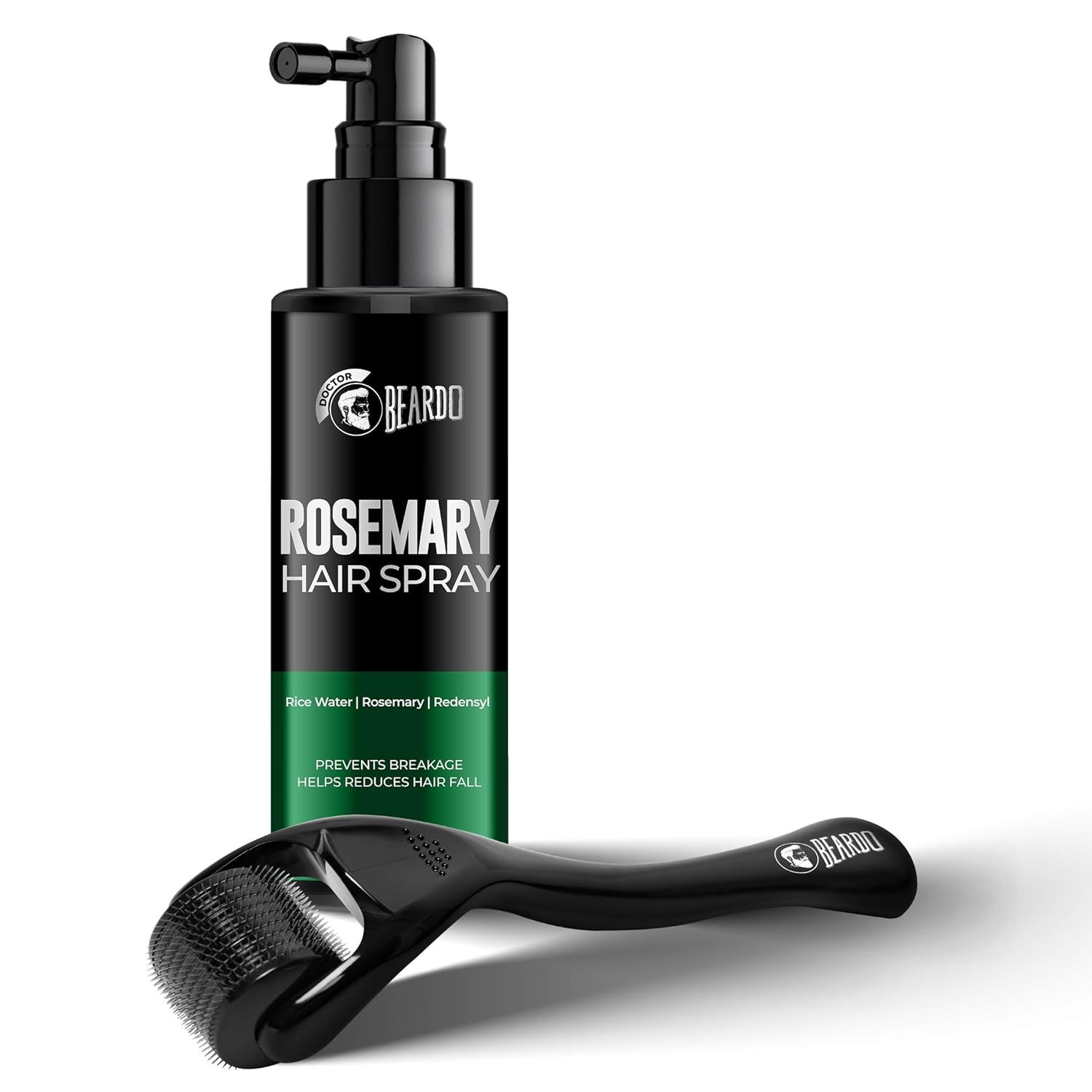 

Beardo Rosemary Hair Spray 100ML With Derma Roller Redensyl Rice Water Hair Growth Tonic Reduces Hair Fall Strengthens Roots