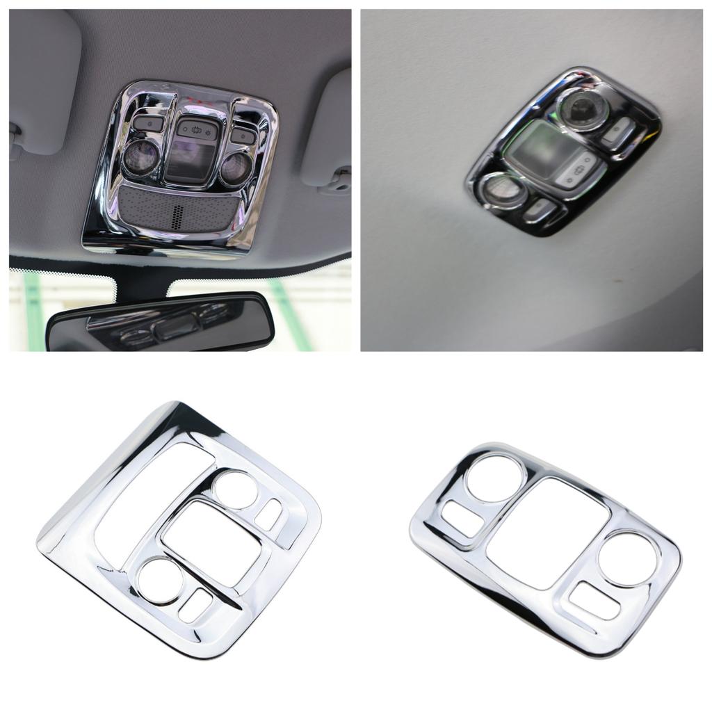 Front Reading Lamp Cover for Peugeot 2008 2014-2018 ABS Chrome Glossy Silver Reading Lights Trim Sticker Accessories
