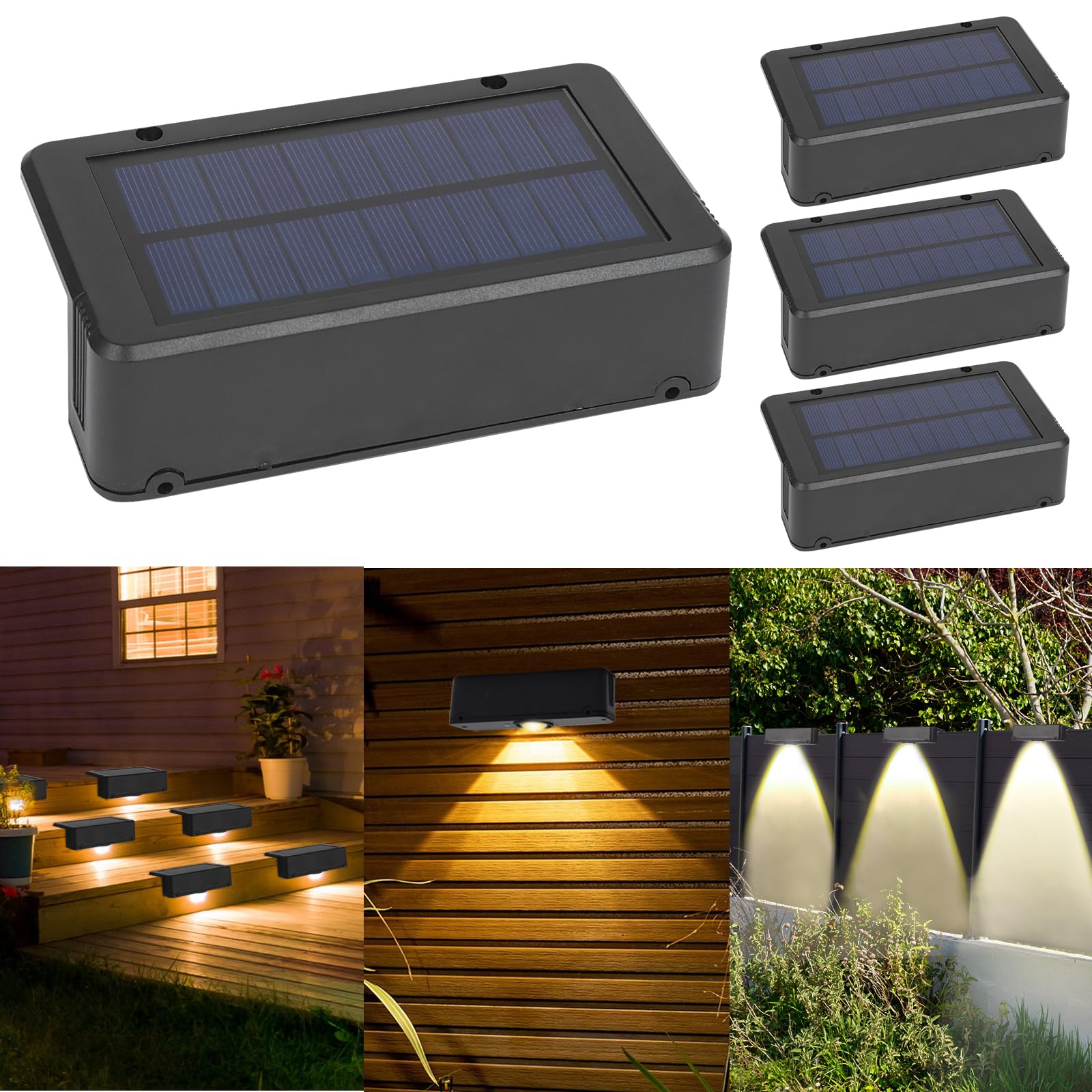 

Solar Outdoor Lights, Large Capacity, Stair Lights, Two-Color (Daylight and Warm White), TerraceDeck, Fence, Solar Nameplate Light, Indicator Light,