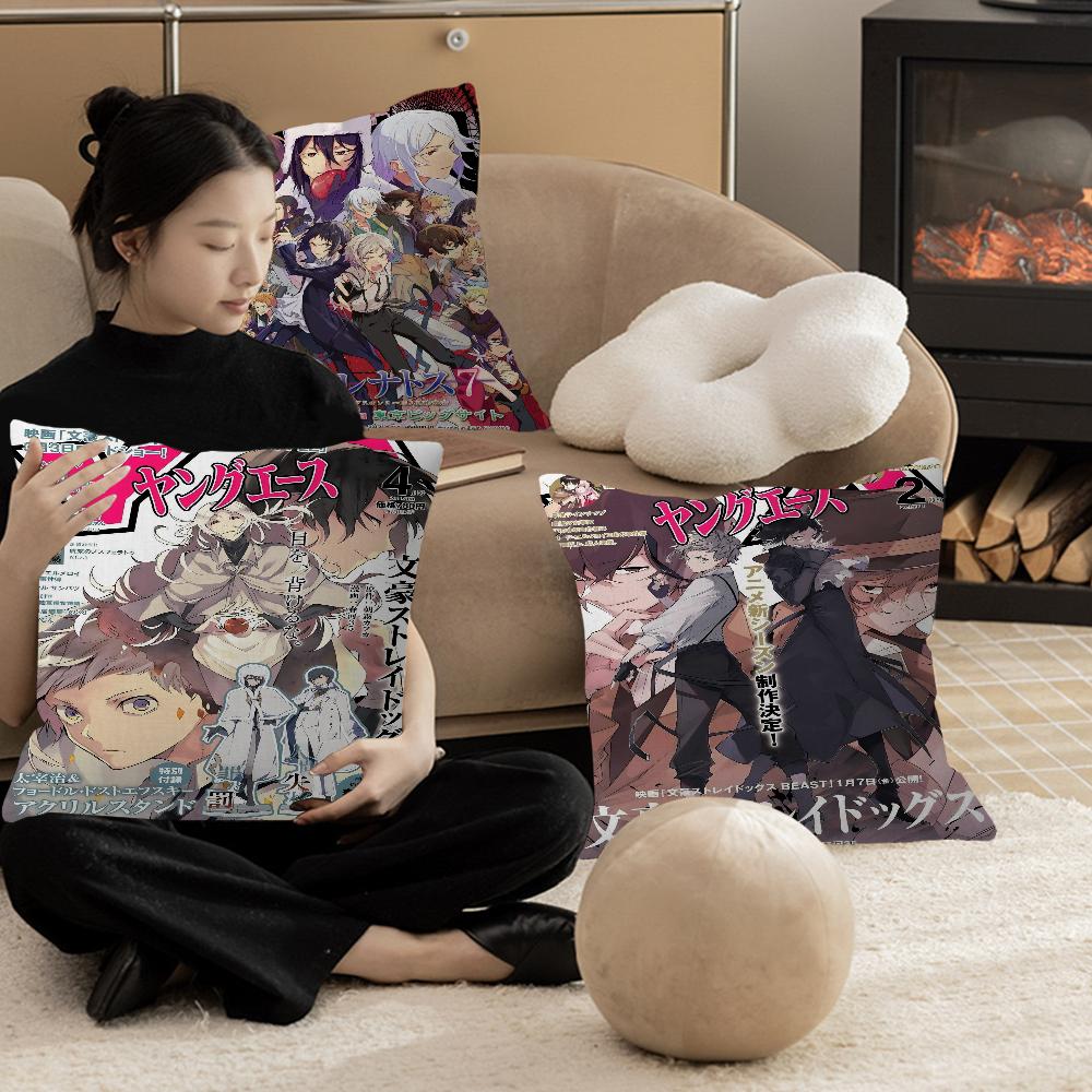 Anime Bungo Stray Dogs Pillowcase toon Gift Cushion Cover Bedroom Home Sofa Chair Seat Decor pillow case