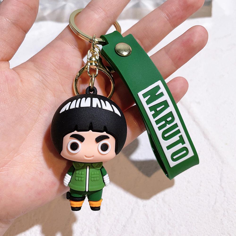 Cartoon PVC Naruto Anime Peripheral Toy Doll Keychain Naruto Silicone Figure Car Key Chain Christmas, Halloween Gift