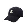 Women's & Men's Large Brim Duckbill Baseball Cap - Korean Letter 'R' Design, 2024 Spring/Autumn Fashion, Slimming and Small Face Effect.