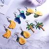 Frauen kreative Kokosnuss frisches Obst Haken Ohrringe Sommer Urlaub Party Schmuck