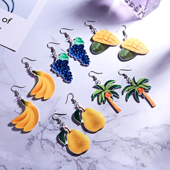Boucles d'oreilles créatives en forme de fruits frais en noix de coco pour femmes, bijoux de fête de vacances d'été