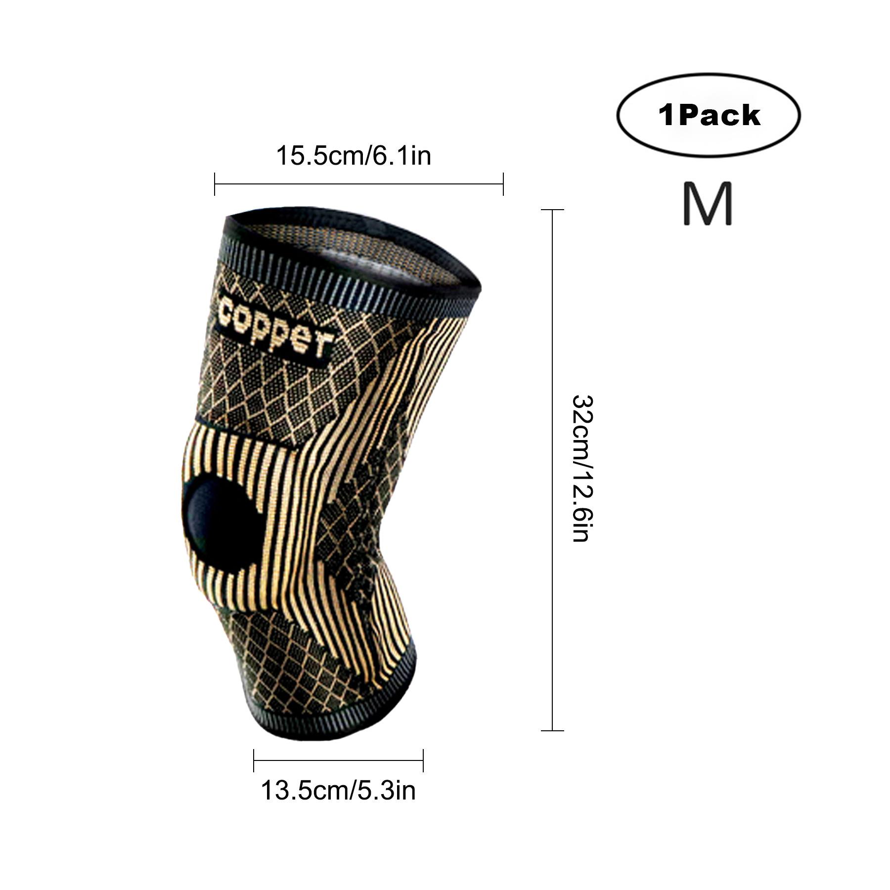 Sports Knee Pads Copper Ion Antibacterial Knee Pads Knitted Copper Fiber Knee Pads Fitness Breathable Sports Joint Protection Legs