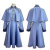 Womens Blue Dress Cape Hat Set Role Play Costume