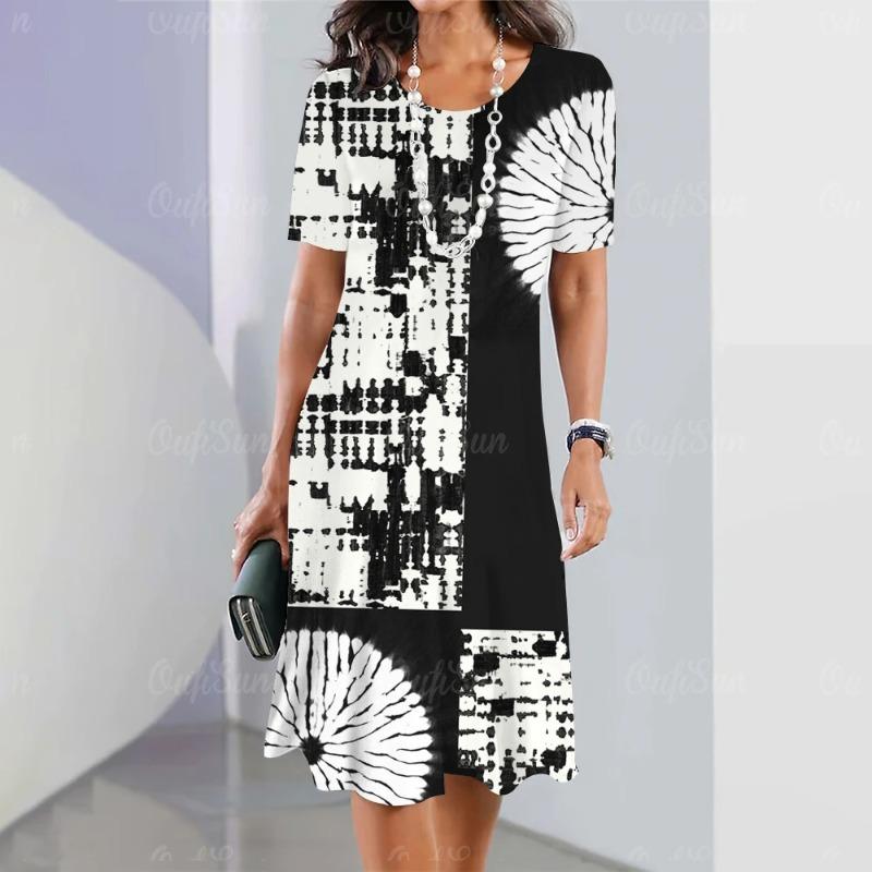 Fashion Trend Ladies Dresses Summer Print Dresses Vintage Tops Fashion Party Casual Loose