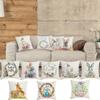 Happy Easter Bunny Eggs Sofa Cushion Cover Easter Decorations Pillow Case Easter Pillowcase