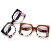 Fashion Oversized Square Reading Glasses Women Men Plastic Presbyopia Glasses Big Frame Anti Blue Light Eyeglasses UV400