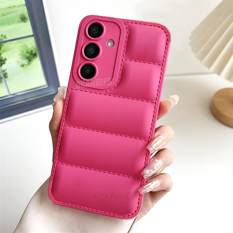 

A 16 15 25 35 55 Candy Down Jacket Case For Samsung Galaxy A15 A25 A35 A55 A16 A14 A24 A34 A54 5g Silicone Soft Cover S25 S24 Fe S24 Plus