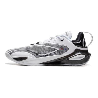 Li Ning Speed 11 Support Rebound Niedrig geschnittene Basketballschuhe Herren Schwarz Weiß ABAU053-56