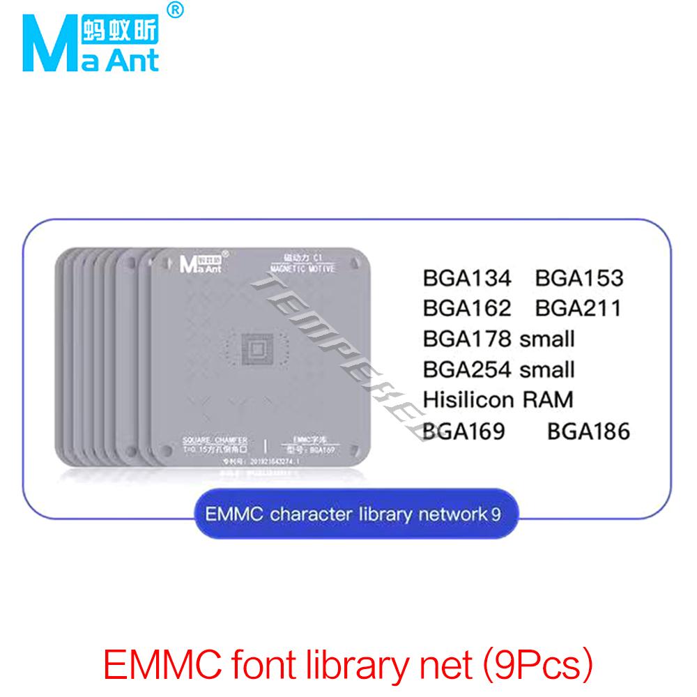 MAant C1 Magnet Tin Planting Platform For iPhone A8-A19 QUALCOMM HS EMMC Motherboard CPU BGA Welding Reballing Stencil Tools Set