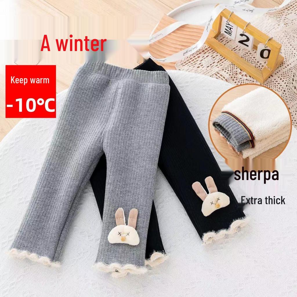 Extra dicke, fleecegefütterte Mädchenleggings – Hohe Taille, kuschelige Winterbekleidung