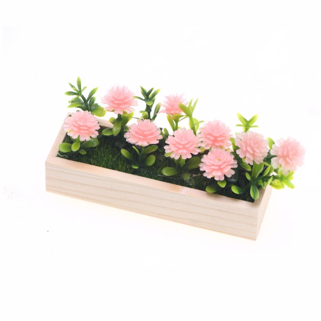 Miniature Potted Plants Lifelike Artificial Flowers Home Decor Dollhouse Garden Simulated Rose Flowers Ornament