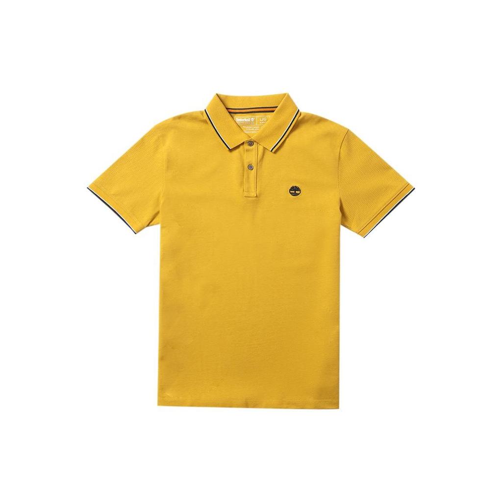 Timberland Tree Embroidered Logo Casual Short Sleeve Polo Shirt Men Polo Shirts Yellow A2EH3-311