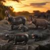 Lifelike Hippo Decoration Simulation Hippopotamus Figurine, Statue Sculpture, River Home Office Animal Decor Horse Model Educational Toy for Desk Hand