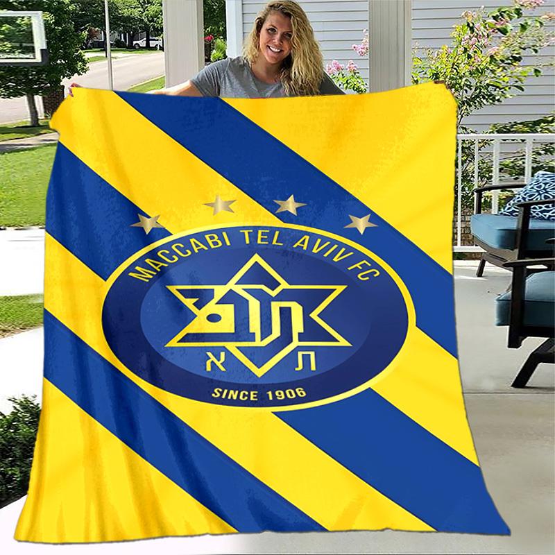 1pc Blanket - Football club logo Print Design, Lightweight Blanket for Sofa, Bed- Soft &Warm, Gift for All Seasons