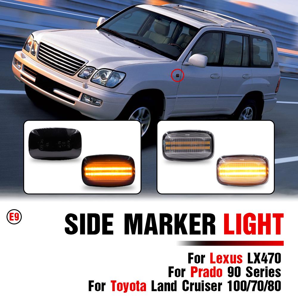 For Toyota Land Cruiser 100/70/80 Prado 90 Series FJ Cruiser For Lexus LX470 Car Dynamic Turn Signal Lamp LED Side Marker Lights