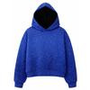 Sudadera con capucha de strass para mujer, manga larga, holgada, corta, con capucha, sudadera casual de calle