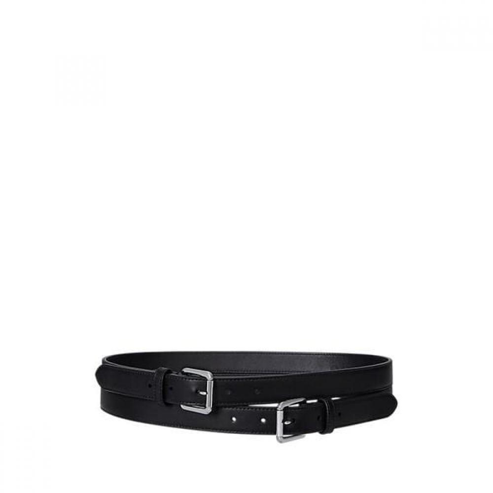 Ralph Lauren Leather Double Buckle Stack Wide Belt Walrblt0f320272001 M