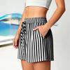 Women's Casual Fashion Striped Beach Vacation Drawstring Shorts with Pockets Lightweight Comfortable Summer Loose Fit