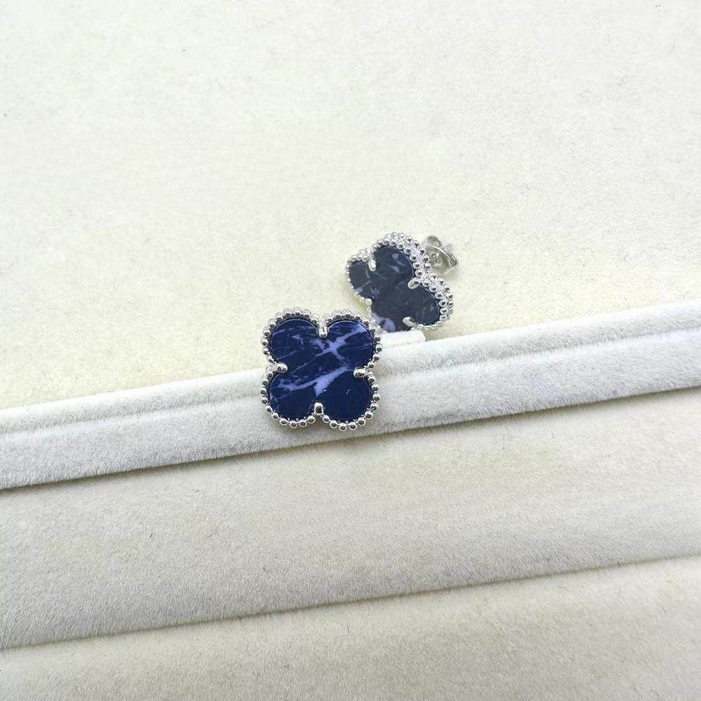 High-End Klassische Vierblattklee-Ohrringe für Damen, Roter Chalcedon High-End Damenohrringe