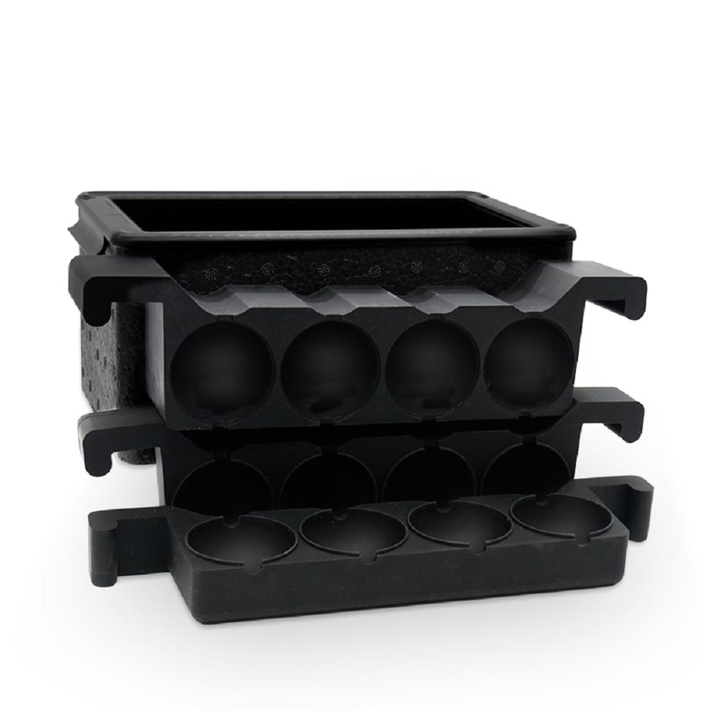 Clear Ice Ball Maker Mold Eco-Friendly 8pcs Silicone Whiskey Tray Mould Bubble-Free Ice Cube Maker 2 Inch Ice Box Mold