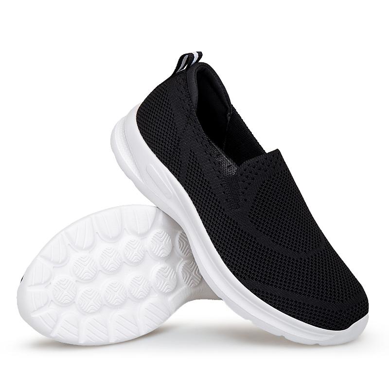 Couples Slip-on Casual Shoes Lightweight Flats Breathable Knitted Loafers Women Men Comfortable Daily Walking Shoes