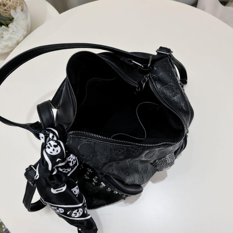 Borse a Spalla Steampunk da Donna, Y2K Hot Girl Teschio Borchie Borsa Portaoggetti Portamonete, Borsa a Tracolla Decorativa Trend Rock Riding