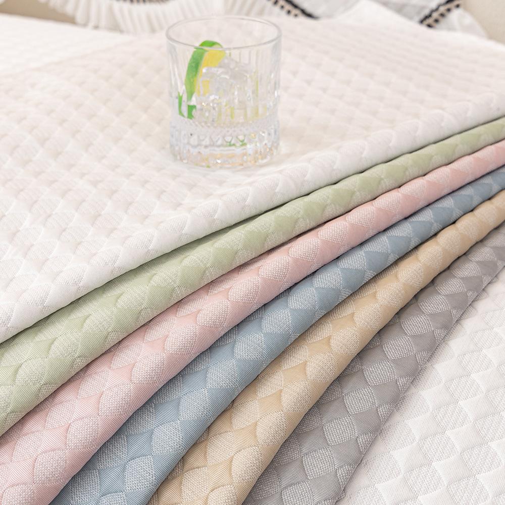 Nordischer Kleiner Frischer Unifarbener Sofakissen Sommer Kühlendes Gefühl Gestrickte Gerade Reihe Waschmaschinenfest Rutschfest Sofabezug Rückenlehnenhandtuch