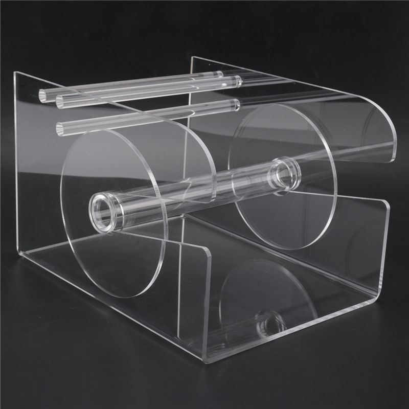 A20F-Adjustable Label Dispenser 3 Disks Sticker Roll Holder Acrylic Clear Label Roll Holder For Office Home Desktop