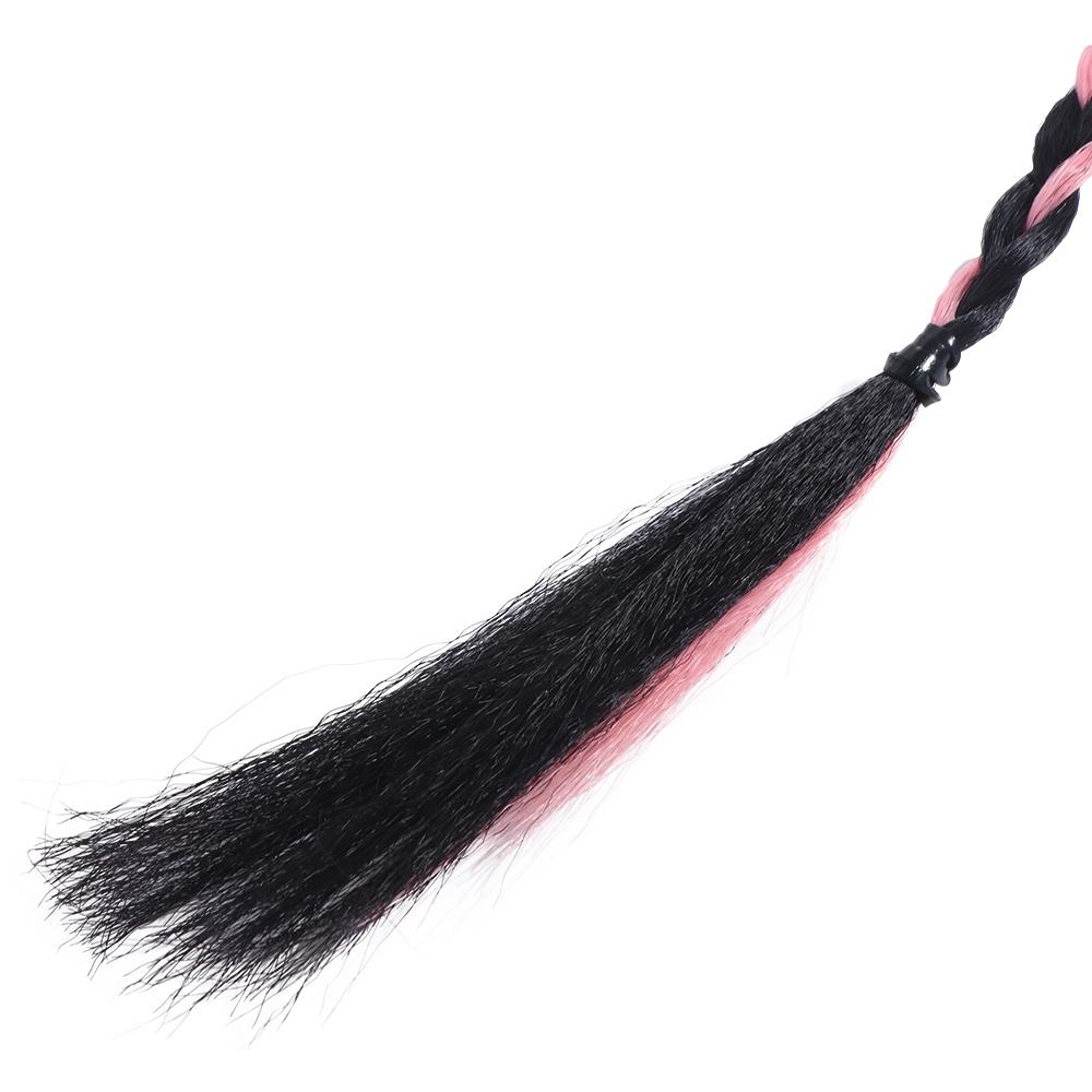 Y2K Twist Geflochtenes Haarseil Clip Hängendes Ohr-Färbe-Perücke Cool Boxen Zopf Haarstücke Mädchen