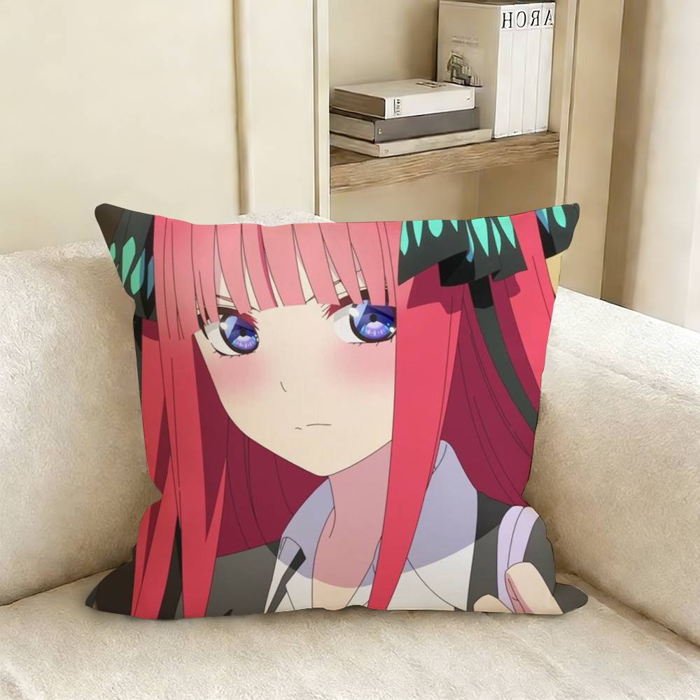 NNino NNakano Anime Various Sizes Square Pillow Case For Car Home Bedchamber Decor
