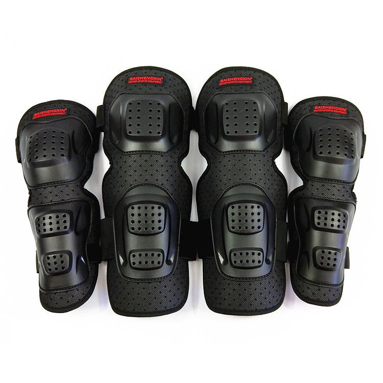 Baishengxin SX033 Off-Road Motorcycle Knee & Elbow Pads Set - Breathable, Anti-Fall, Protective Gear.
