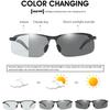 Photochromic Sunglasses Driving Use Fishing Chameleon Spectacles Change Color Sun Spectacles UV 400 Protection Eye Spectacles Outdoor Accessories