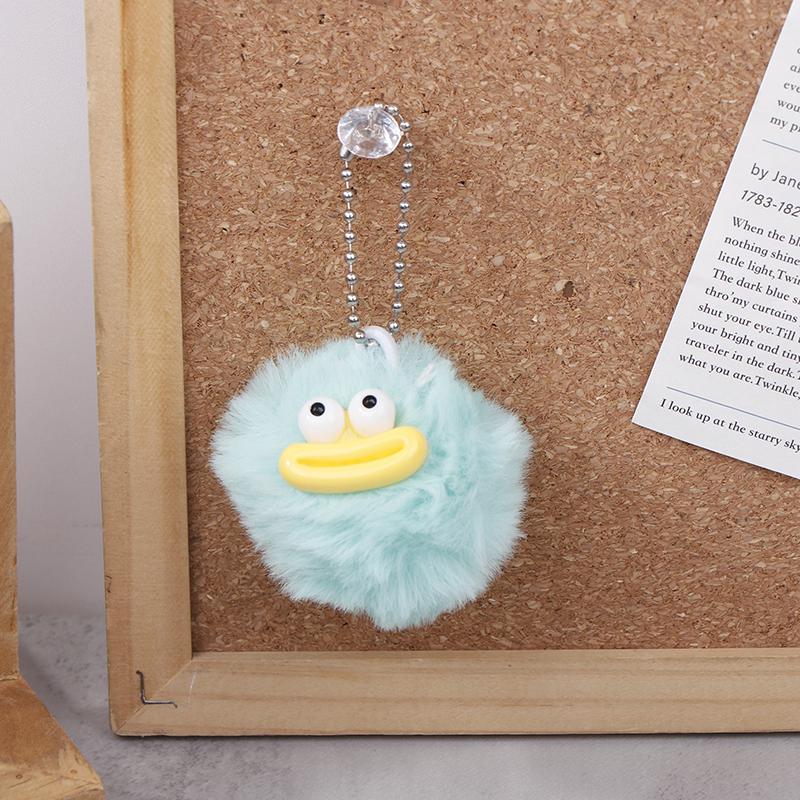 Cute Cartoon Sausage Mouth Hair Ball Key Chain Plush Funny Mini Big Mouth Doll Pendant Key Ring Backpack Bag Car Pendant
