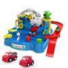 4 Cars Rail Car Train Track Toys For Kids Montessori Boys Girls Xmas Gifts Racing Cars Mechanical Adventure Brain Table Game