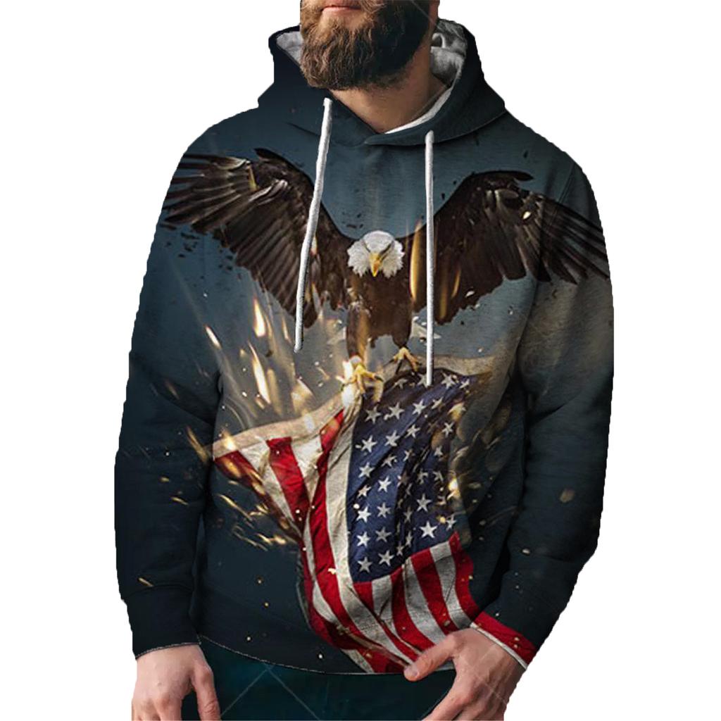 Men Pullover 3D Print Sweatshirt Couples Hooded Long Sleeve Women Plus Size Loose Hoodie