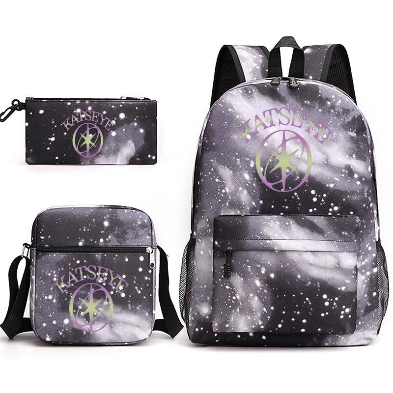 Zaino Katseye con Stampa K-Pop Borsa a Spalla Astuccio Set da 3 Pezzi Set Multifunzionale per Scuola e Viaggio