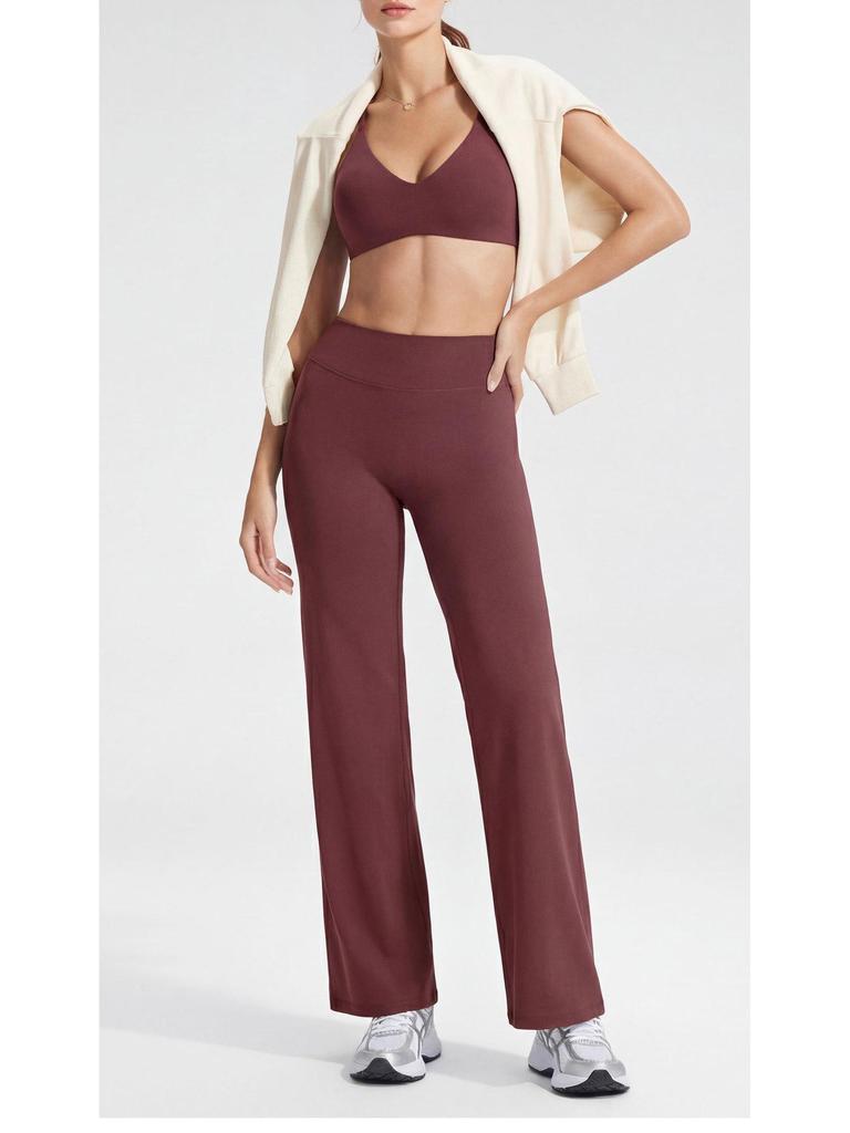 DFYN Women's Straight Leg Yoga Pants - Slimming, Quick-Drying, High-End, No-Show Lines, Elastic Sports Long Pants