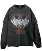 REBRENNER Dtg Metel Oversized Pigment Layered T-Shirt Charcoal