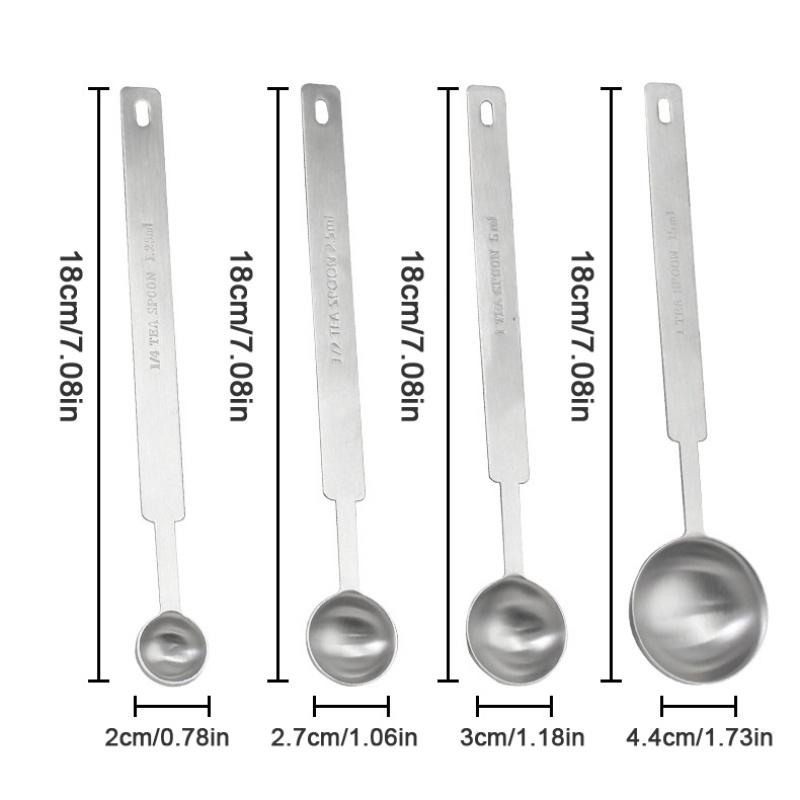 1pcs/5pcs Measuring Scoop Stainless Steel Coffee Milk Powder Weighing Spoon Tea Spoon Gram Dosing Scoop