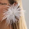 Date Night Earrings 1 Pair Feather for Women, Bohemia Tassel Rhinestone Drop Earrings, Dangle Party Jewelry Gift Wear