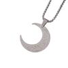 Unique And Sophisticated Design Featuring A Moon Pendant Necklace With Text Suitable For Both Men