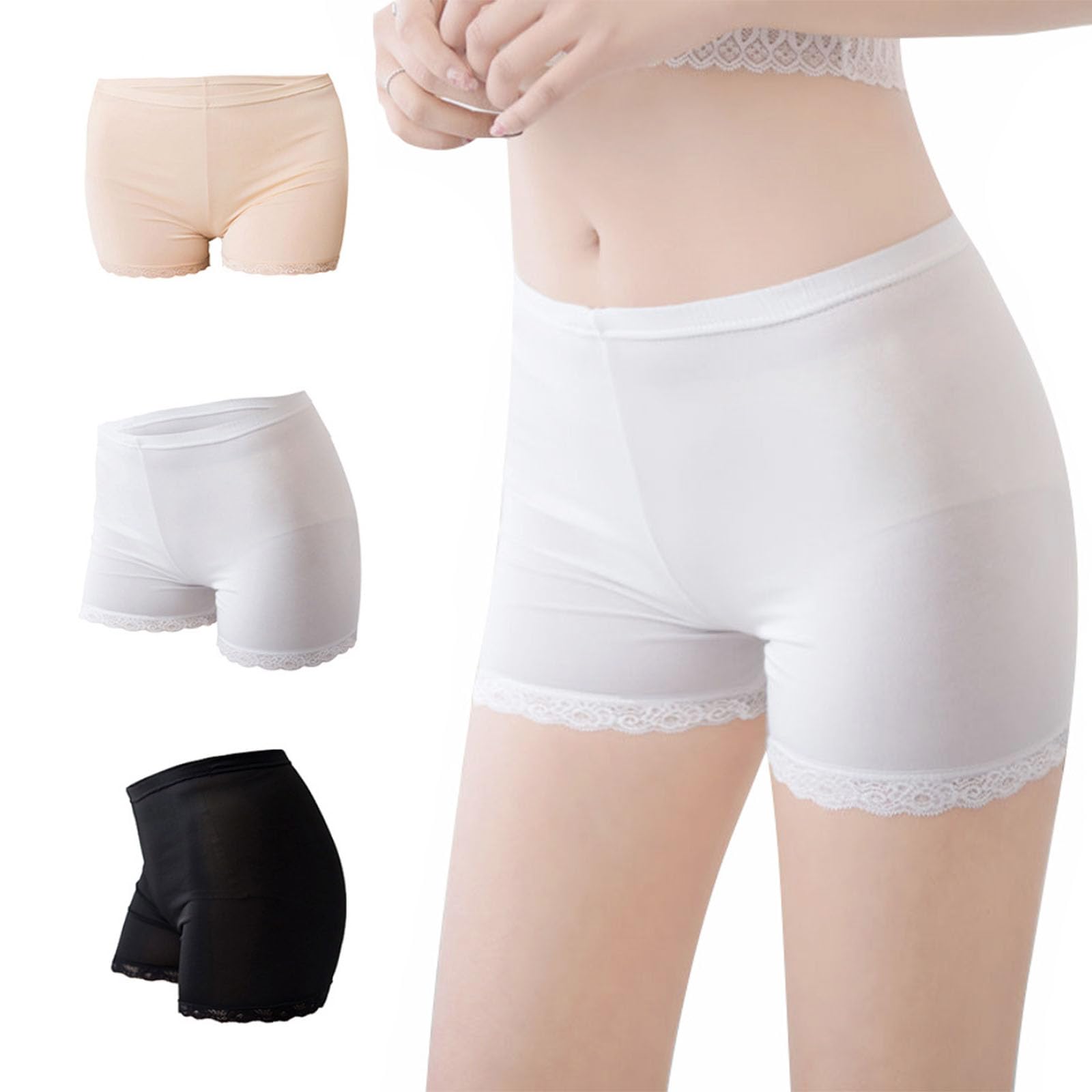 

NazyJnn Набор кружевных бесшовных шорт прохладных и легких для лета 3 штуки женские панталоны, леггинсы,