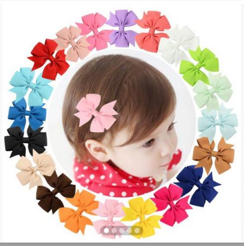 

20 шт. Маленькие бутики ручной работы, банты из репсовой ленты, заколки для волос для детей и младенцев