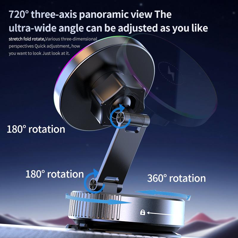 K5 Vacuum Magnetic Car Phone Holder Wireless Rechargeable Live Cooling Cooling Phone Holder Suction Cup Car Phone Holder.
